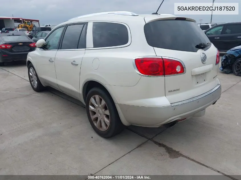 2012 Buick Enclave Premium VIN: 5GAKRDED2CJ187520 Lot: 40762004