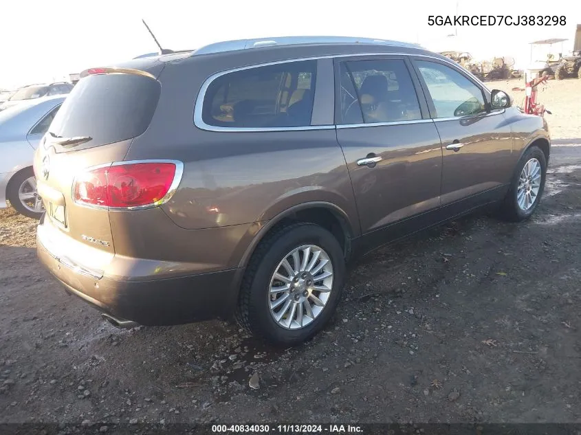 2012 Buick Enclave Leather VIN: 5GAKRCED7CJ383298 Lot: 40834030