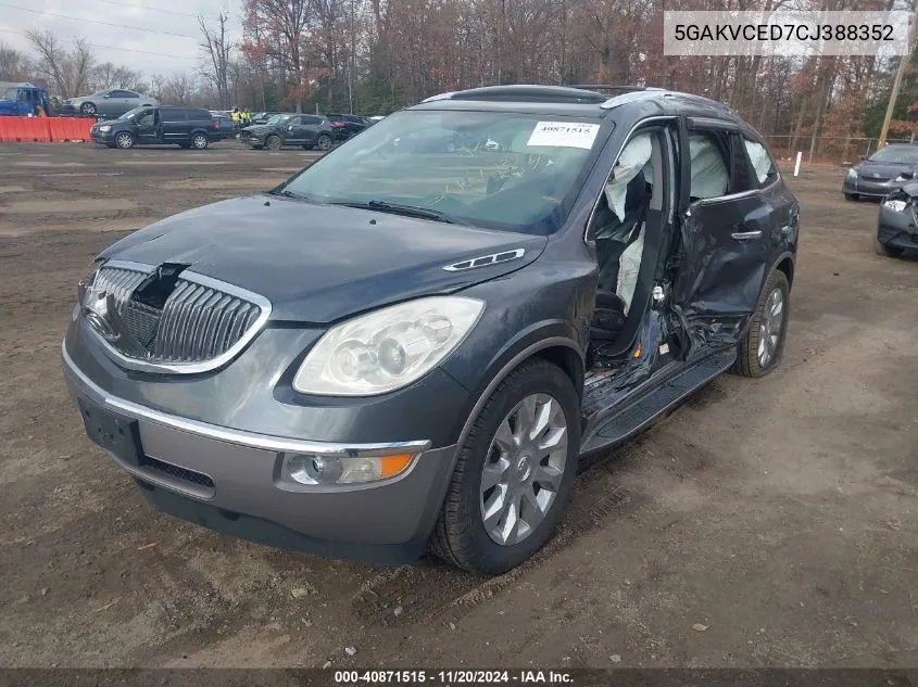 2012 Buick Enclave Leather VIN: 5GAKVCED7CJ388352 Lot: 40871515