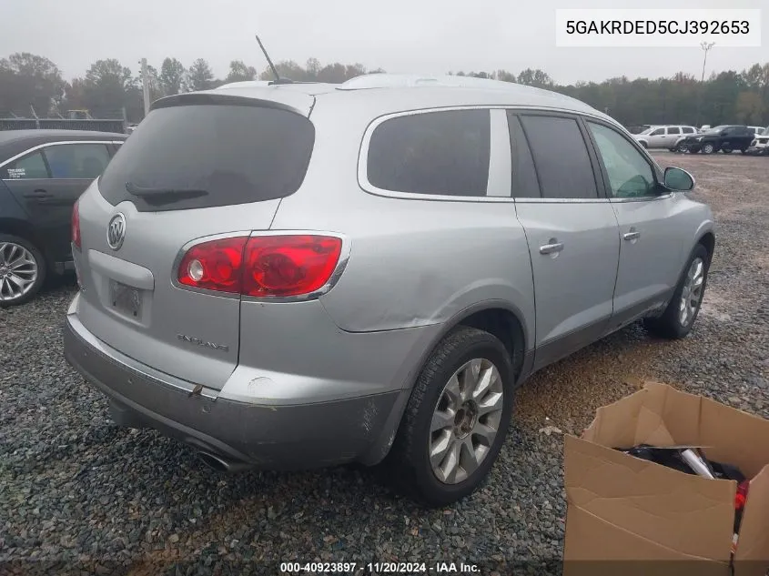 2012 Buick Enclave Premium VIN: 5GAKRDED5CJ392653 Lot: 40923897