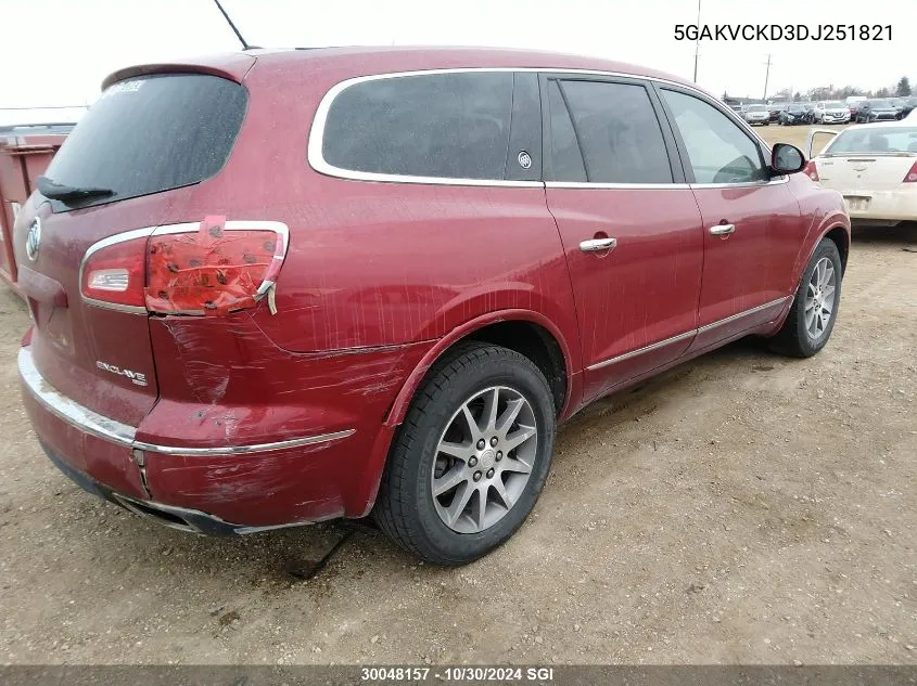 2013 Buick Enclave VIN: 5GAKVCKD3DJ251821 Lot: 30048157