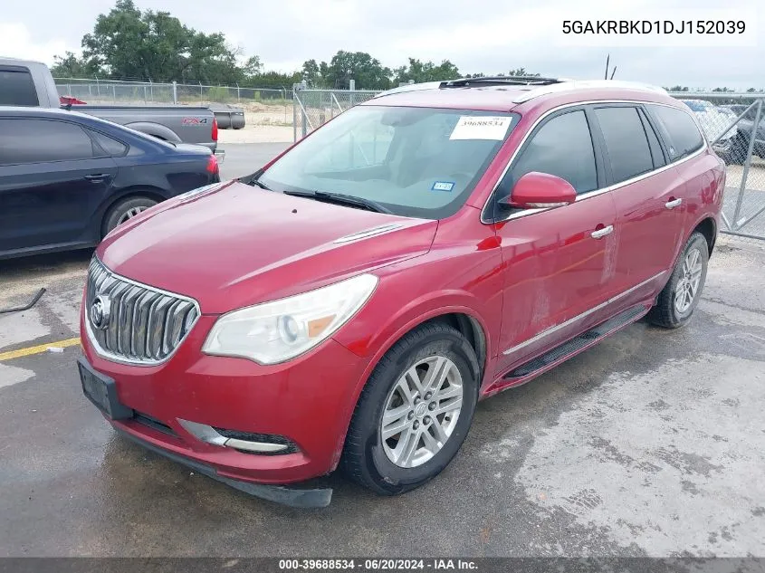 2013 Buick Enclave Convenience VIN: 5GAKRBKD1DJ152039 Lot: 39688534