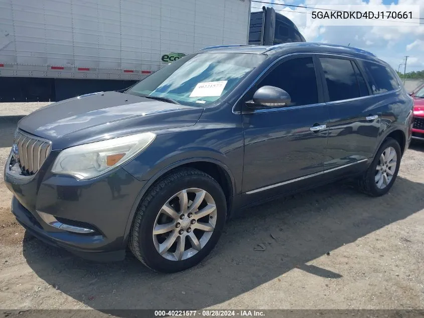 2013 Buick Enclave Premium VIN: 5GAKRDKD4DJ170661 Lot: 40221577