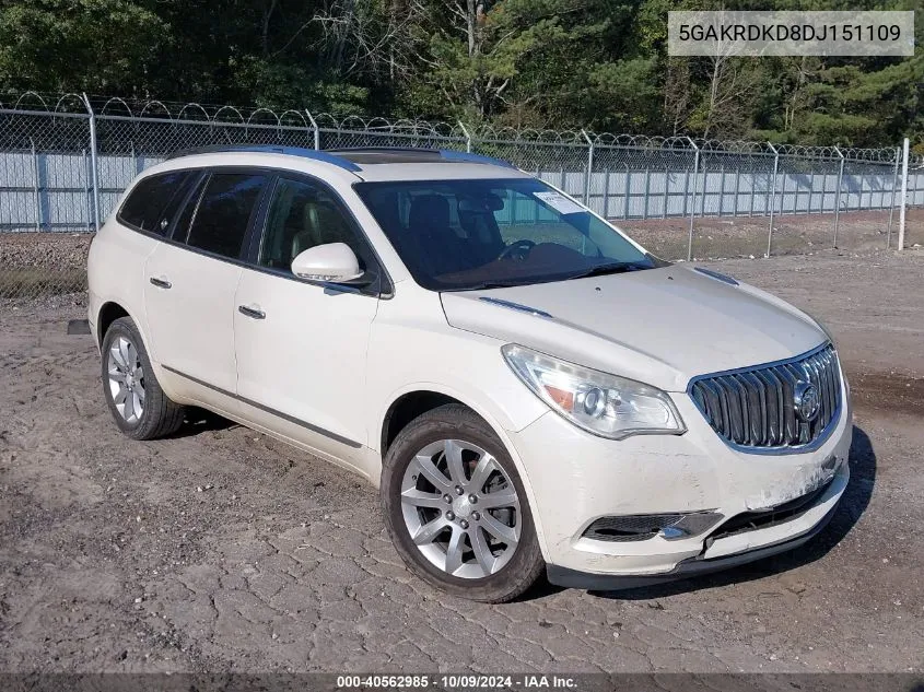 2013 Buick Enclave Premium VIN: 5GAKRDKD8DJ151109 Lot: 40562985