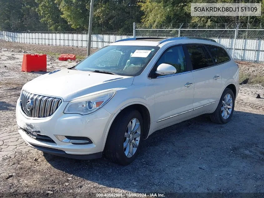 2013 Buick Enclave Premium VIN: 5GAKRDKD8DJ151109 Lot: 40562985