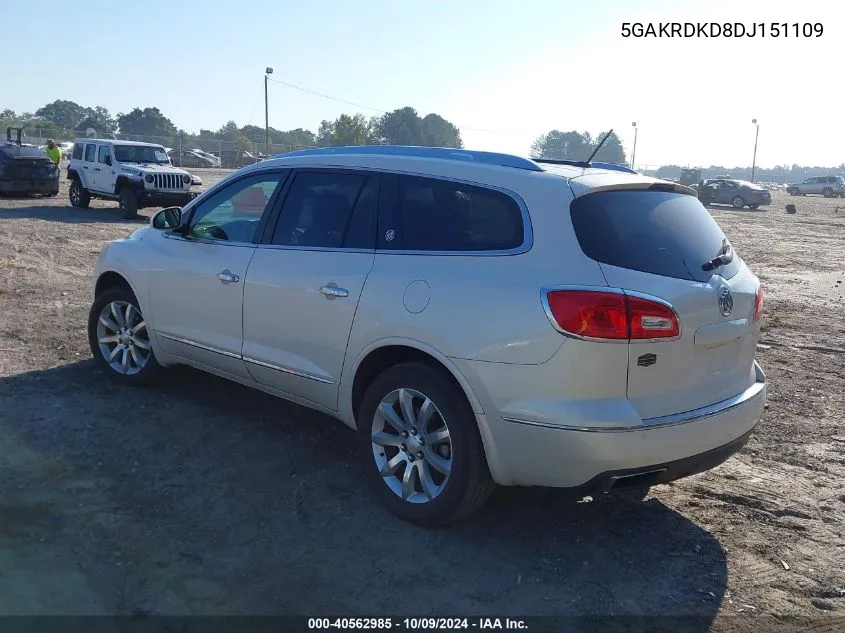 2013 Buick Enclave Premium VIN: 5GAKRDKD8DJ151109 Lot: 40562985