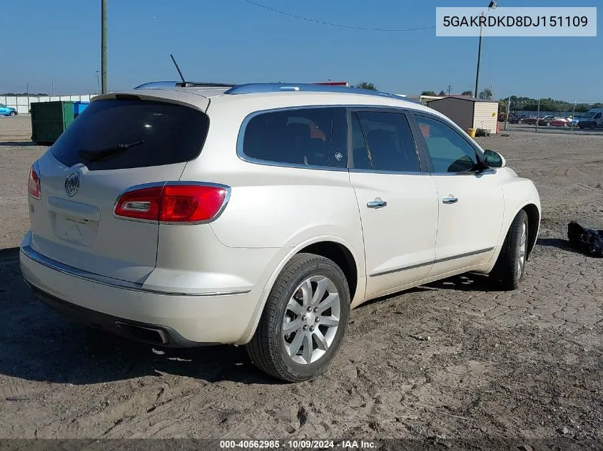 2013 Buick Enclave Premium VIN: 5GAKRDKD8DJ151109 Lot: 40562985