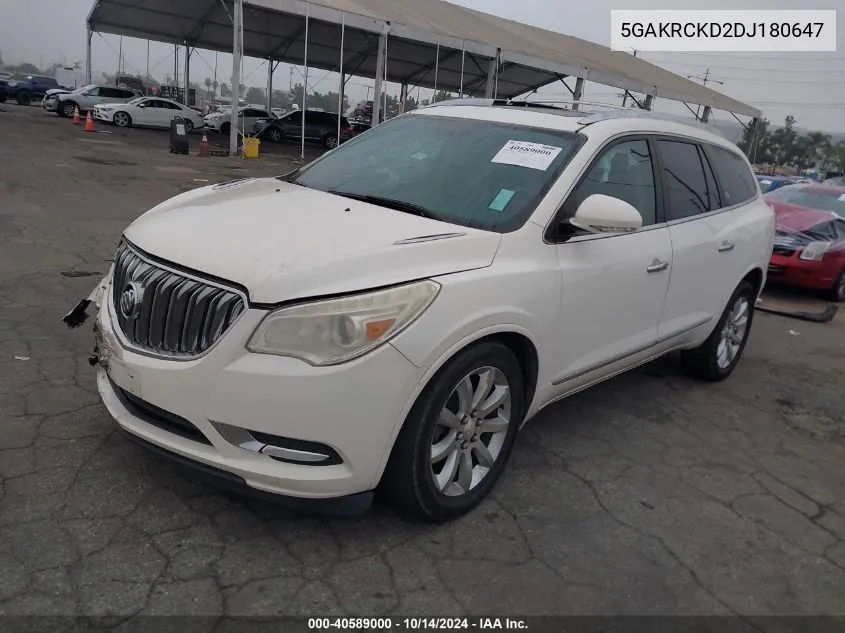 2013 Buick Enclave VIN: 5GAKRCKD2DJ180647 Lot: 40589000