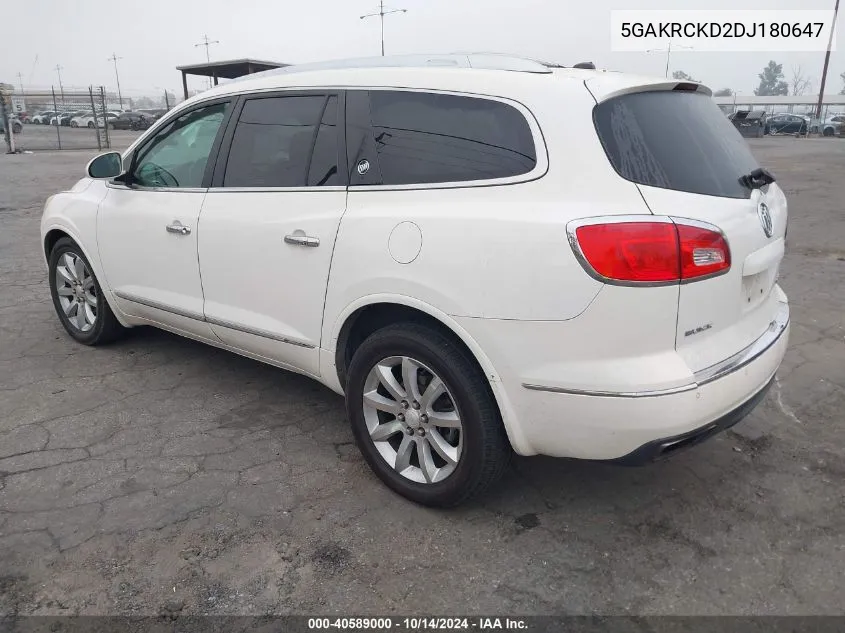 2013 Buick Enclave VIN: 5GAKRCKD2DJ180647 Lot: 40589000