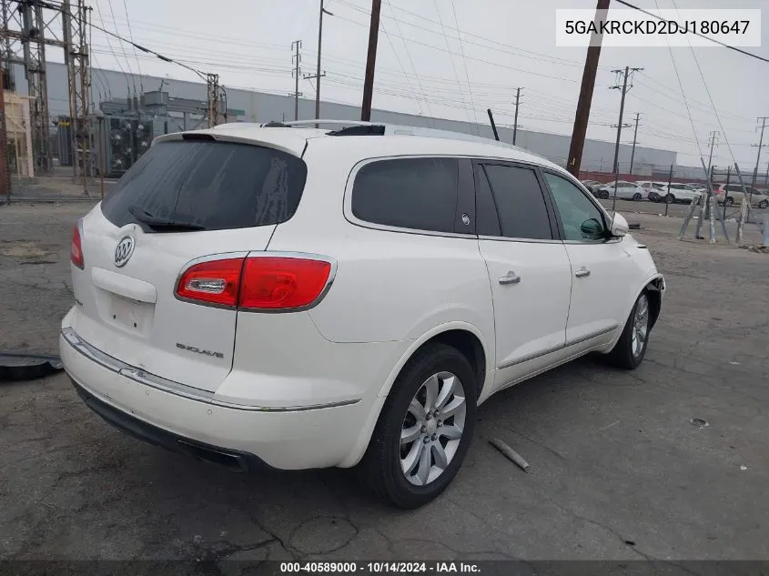 2013 Buick Enclave VIN: 5GAKRCKD2DJ180647 Lot: 40589000