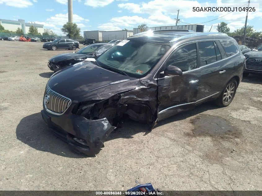 2013 Buick Enclave Leather VIN: 5GAKRCKD0DJ104926 Lot: 40694343