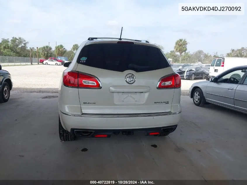 5GAKVDKD4DJ270092 2013 Buick Enclave Premium