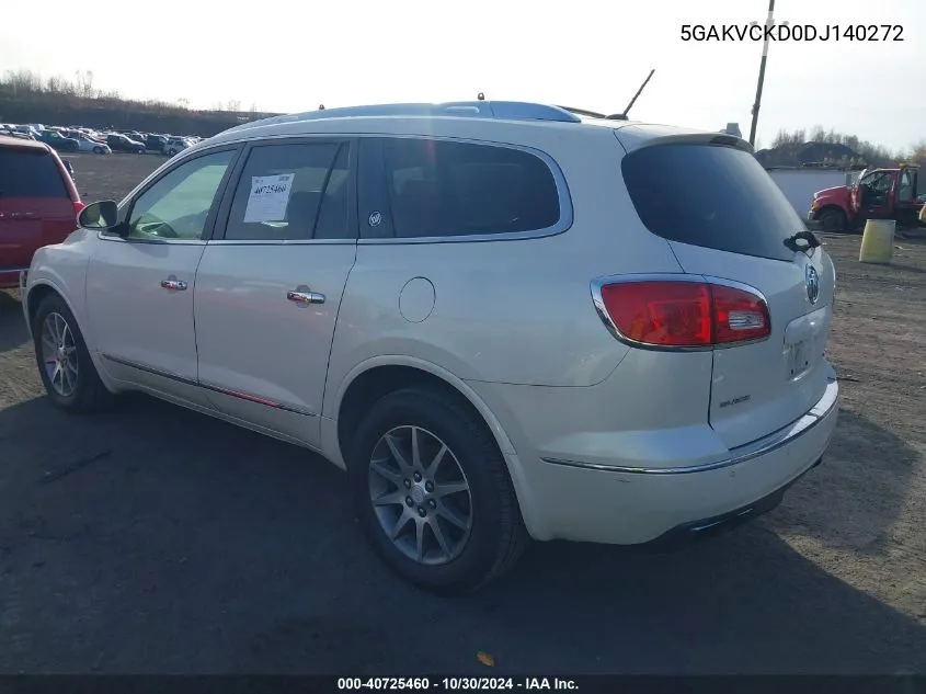 2013 Buick Enclave Leather VIN: 5GAKVCKD0DJ140272 Lot: 40725460