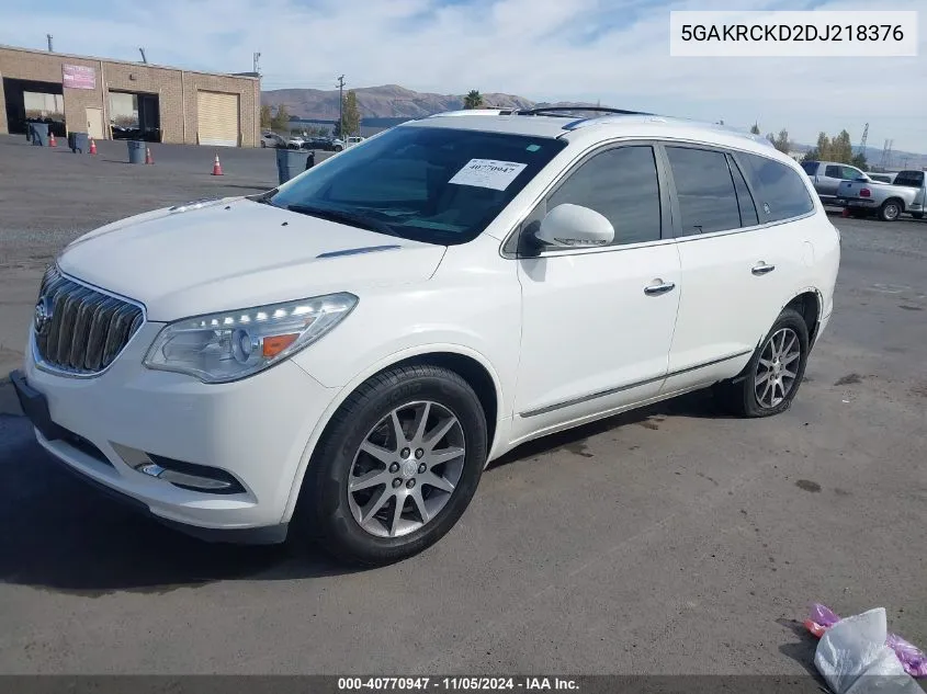 2013 Buick Enclave Leather VIN: 5GAKRCKD2DJ218376 Lot: 40770947