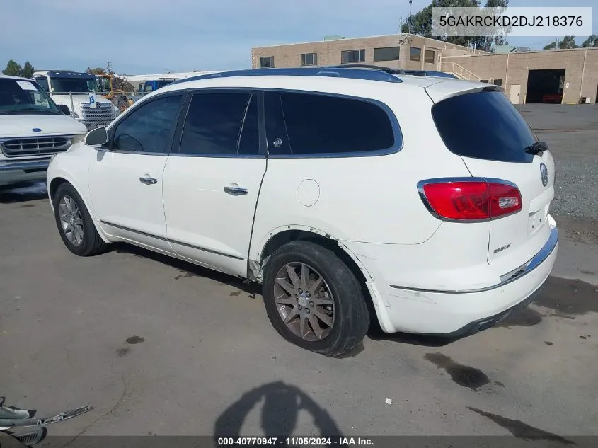 2013 Buick Enclave Leather VIN: 5GAKRCKD2DJ218376 Lot: 40770947