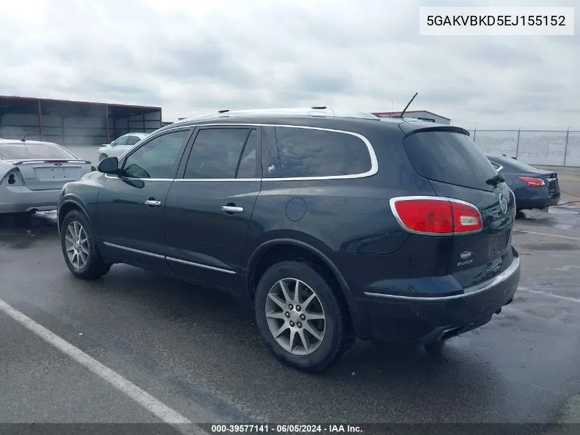 2014 Buick Enclave Leather VIN: 5GAKVBKD5EJ155152 Lot: 39577141