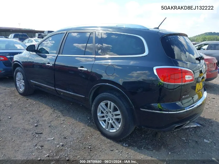 2014 Buick Enclave Convenience VIN: 5GAKRAKD8EJ132222 Lot: 39708680