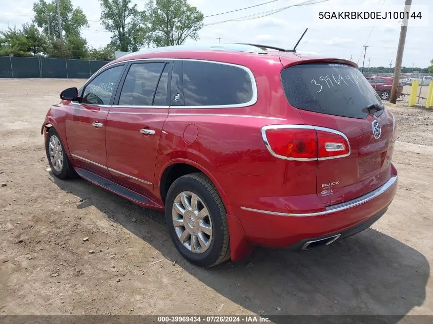 2014 Buick Enclave Leather VIN: 5GAKRBKD0EJ100144 Lot: 39969434