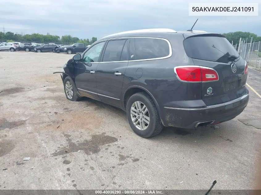 5GAKVAKD0EJ241091 2014 Buick Enclave Convenience