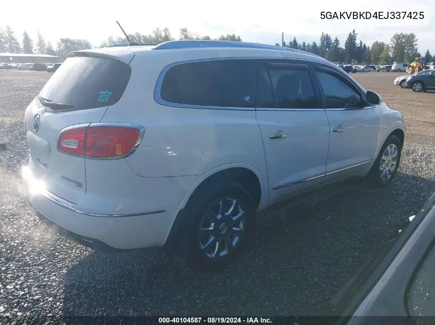 2014 Buick Enclave Leather VIN: 5GAKVBKD4EJ337425 Lot: 40104587