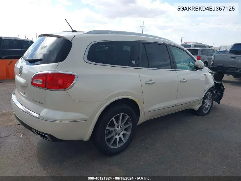 2014 Buick Enclave Leather VIN: 5GAKRBKD4EJ367125 Lot: 40121924