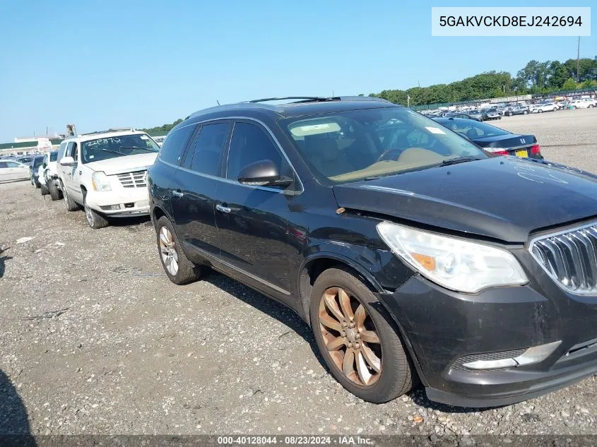 2014 Buick Enclave Premium VIN: 5GAKVCKD8EJ242694 Lot: 40128044