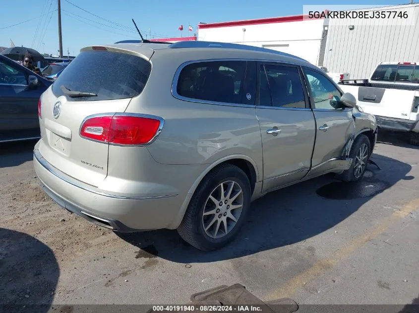 2014 Buick Enclave Leather VIN: 5GAKRBKD8EJ357746 Lot: 40191940