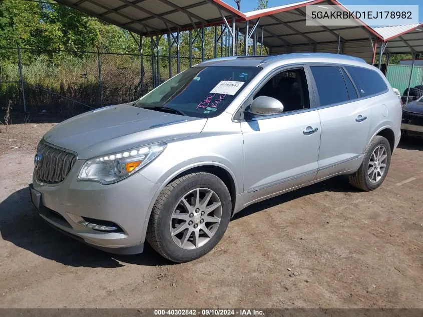 2014 Buick Enclave VIN: 5GAKRBKD1EJ178982 Lot: 40302842