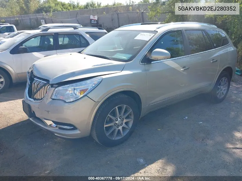 5GAKVBKD2EJ280352 2014 Buick Enclave Leather