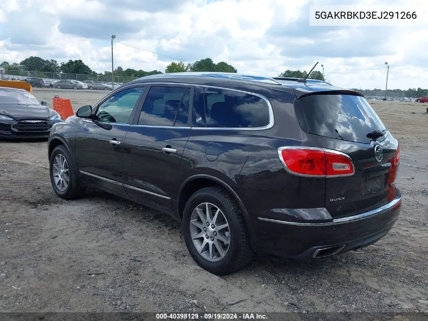 2014 Buick Enclave Leather VIN: 5GAKRBKD3EJ291266 Lot: 40398129