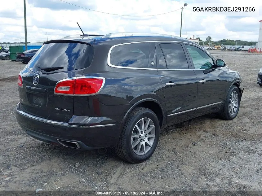 2014 Buick Enclave Leather VIN: 5GAKRBKD3EJ291266 Lot: 40398129