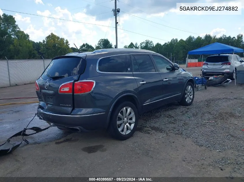 2014 Buick Enclave Premium VIN: 5GAKRCKD9EJ274882 Lot: 40399557