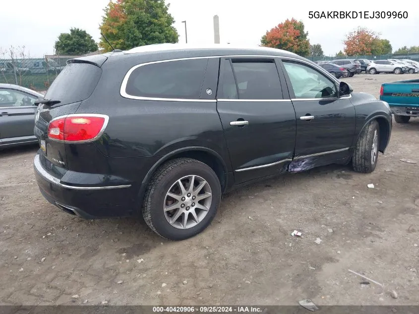 2014 Buick Enclave Leather VIN: 5GAKRBKD1EJ309960 Lot: 40420906