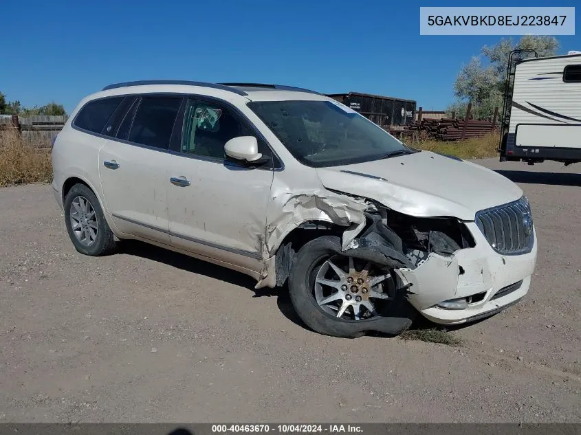 2014 Buick Enclave Leather VIN: 5GAKVBKD8EJ223847 Lot: 40463670