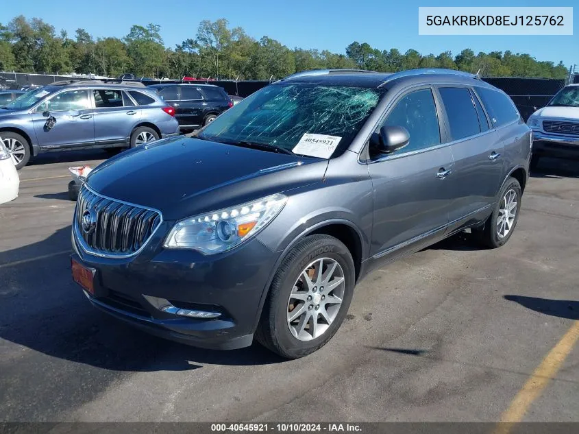 2014 Buick Enclave Leather VIN: 5GAKRBKD8EJ125762 Lot: 40545921