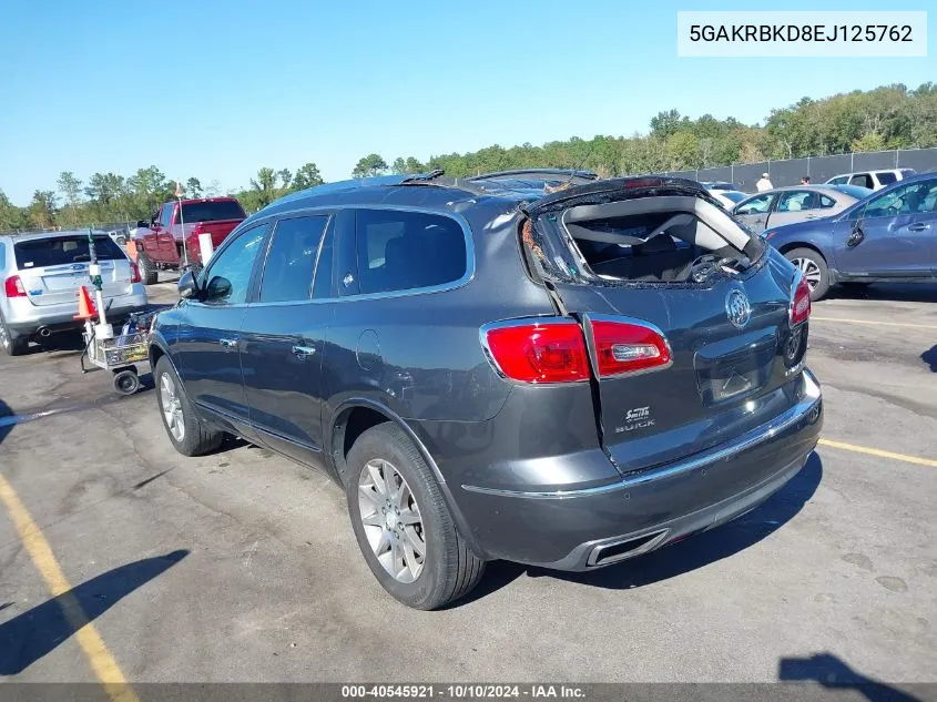 2014 Buick Enclave Leather VIN: 5GAKRBKD8EJ125762 Lot: 40545921