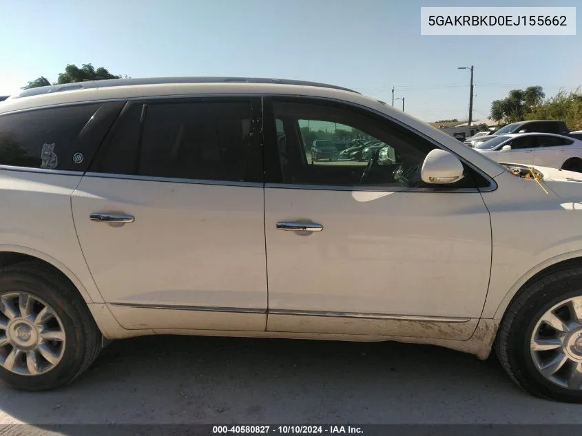 2014 Buick Enclave VIN: 5GAKRBKD0EJ155662 Lot: 40580827