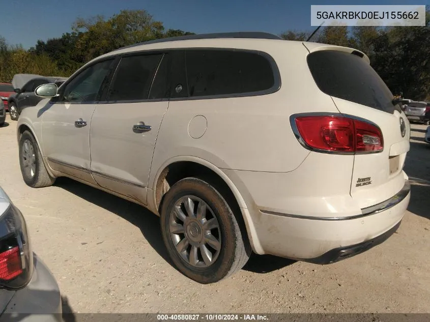 2014 Buick Enclave VIN: 5GAKRBKD0EJ155662 Lot: 40580827