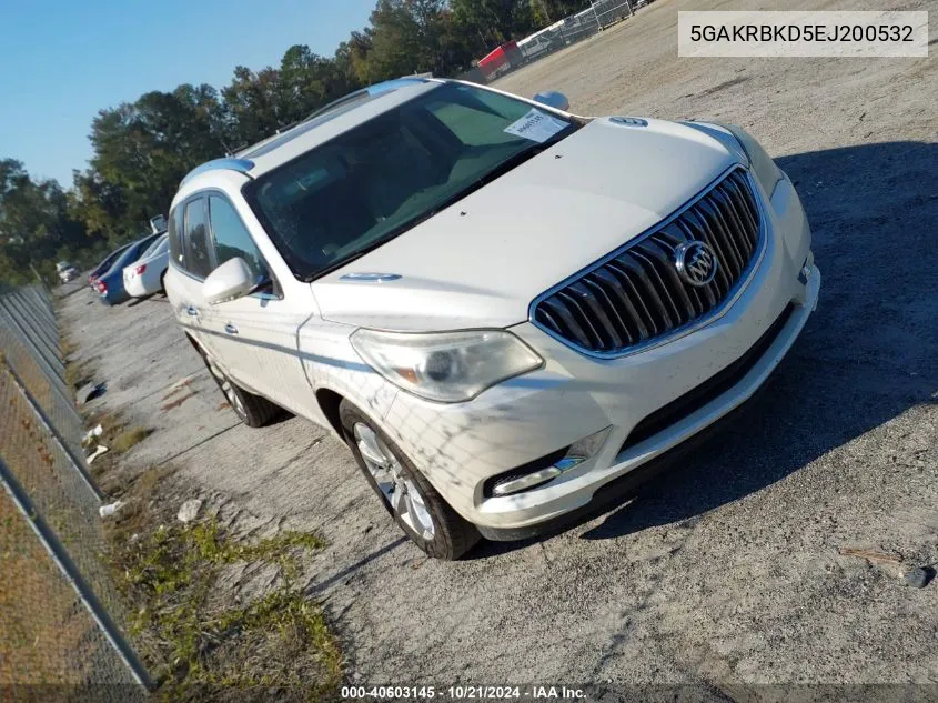 2014 Buick Enclave Leather VIN: 5GAKRBKD5EJ200532 Lot: 40603145