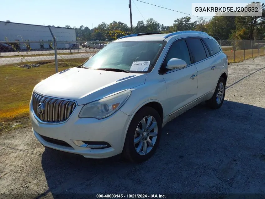 2014 Buick Enclave Leather VIN: 5GAKRBKD5EJ200532 Lot: 40603145