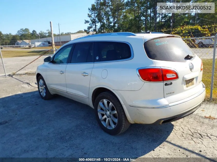 2014 Buick Enclave Leather VIN: 5GAKRBKD5EJ200532 Lot: 40603145