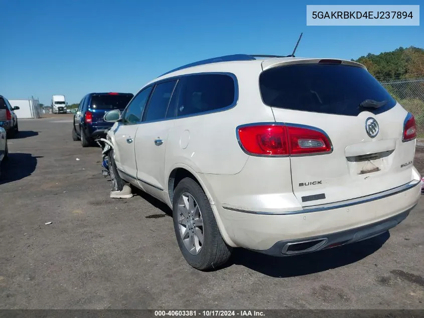 2014 Buick Enclave Leather VIN: 5GAKRBKD4EJ237894 Lot: 40603381