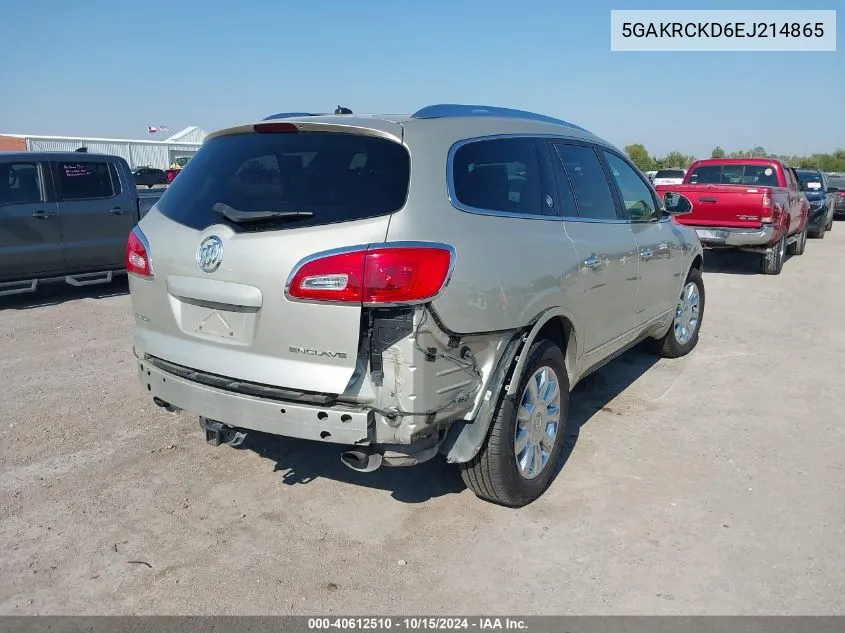 2014 Buick Enclave Premium VIN: 5GAKRCKD6EJ214865 Lot: 40612510