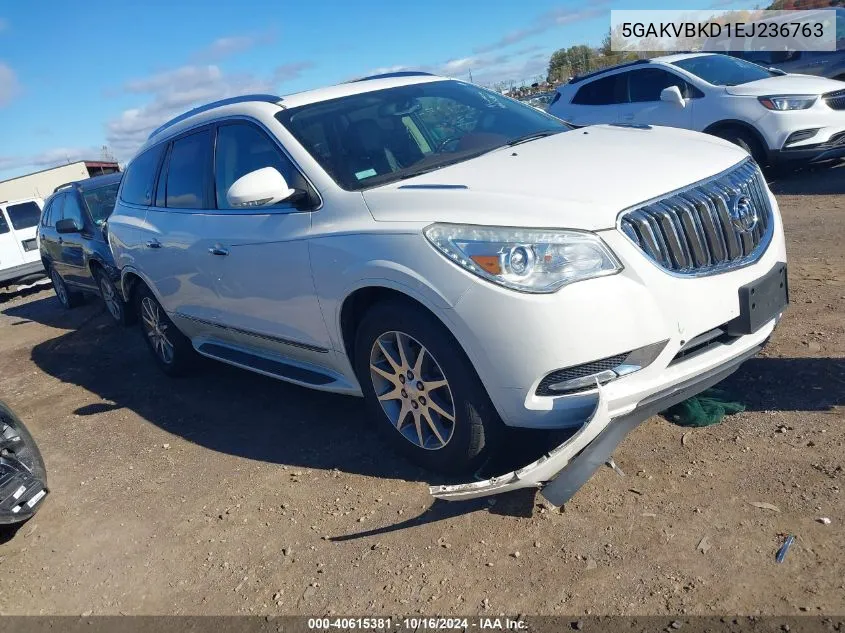 2014 Buick Enclave Leather VIN: 5GAKVBKD1EJ236763 Lot: 40615381