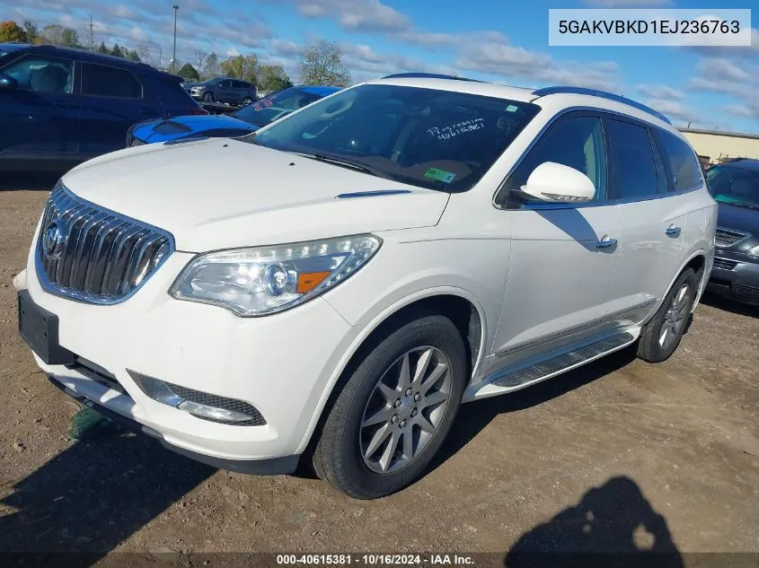 2014 Buick Enclave Leather VIN: 5GAKVBKD1EJ236763 Lot: 40615381