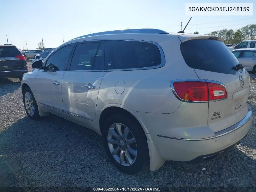 2014 Buick Enclave Premium VIN: 5GAKVCKD5EJ248159 Lot: 40622584