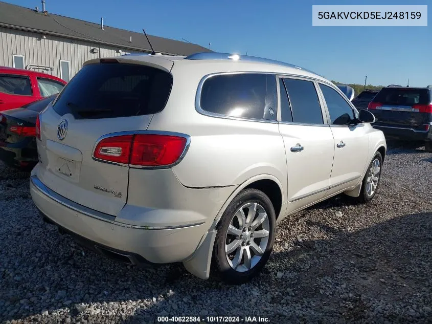 2014 Buick Enclave Premium VIN: 5GAKVCKD5EJ248159 Lot: 40622584