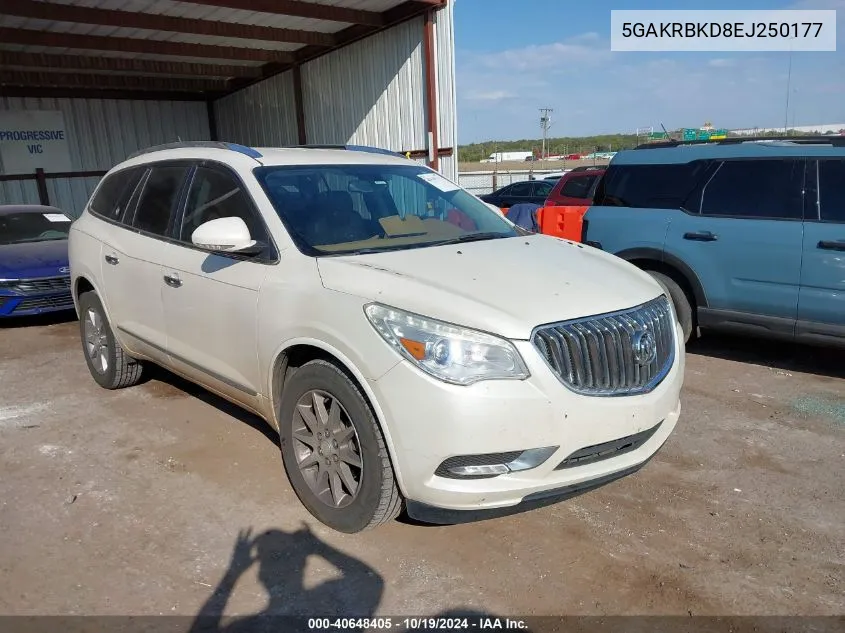 2014 Buick Enclave Leather VIN: 5GAKRBKD8EJ250177 Lot: 40648405