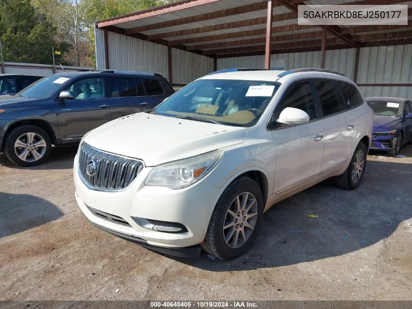 2014 Buick Enclave Leather VIN: 5GAKRBKD8EJ250177 Lot: 40648405