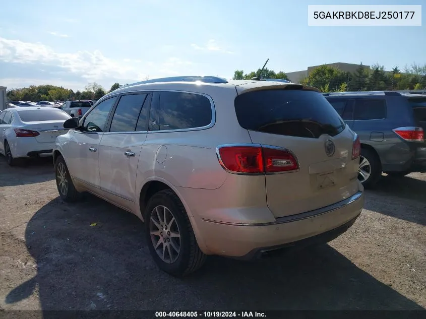 2014 Buick Enclave Leather VIN: 5GAKRBKD8EJ250177 Lot: 40648405